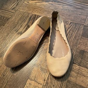Chloe scalloped leather ballet flats